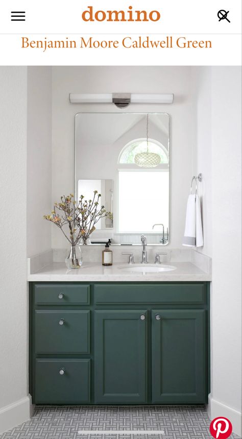 Rustic Kitchen Island With Seating, Bathroom Vanity Green, Oakstone Homes, Home Decor Ideas Farmhouse, Best Bathroom Paint Colors, Green Bathroom Vanity, Eclectic Minimalist, Green Vanity, Rustic Kitchen Island