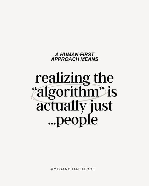 ↓ What does this even mean?! This is my goal to approach social media in this way, and a “human-first” approach means that instead of worrying about the Instagram updates, or the algorithm, or the latest-and-greatest hack to go viral… …you create content with the thought of the real human being on the other side of the screen in mind. 👇🏻 This can show up in different ways: -Posting to share value, not to go viral -Adding closed captions to talking videos -Realizing the algorithm is lite... Quotes About Social Media Marketing, Algorithm Quotes, Media Quotes, Instagram Algorithm, Social Media Marketing Content, Create Content, Human Being, Content Strategy, Social Media Quotes