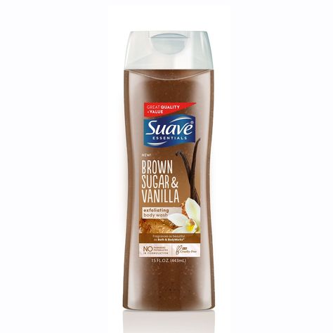 **Suave Essentials Brown Sugar & Vanilla Exfoliating Body Wash** Suave Body Wash, Body Scents, Target Favorites, Banana Smoothie Healthy, Virgo Rising, Vanilla Body Wash, Naturally Pretty, Retail Shelves, Exfoliating Body Wash