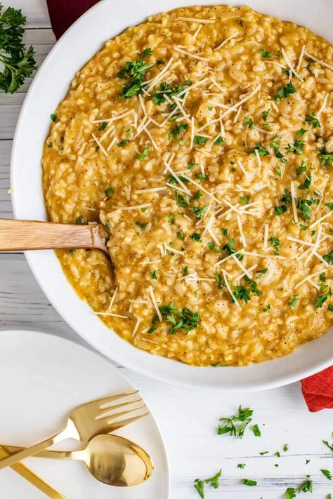 Instant Pot Butternut Squash Risotto - Wendy Polisi Instant Pot Risotto, Instant Pot Butternut Squash, Cooking With White Wine, Squash Risotto, Butternut Squash Risotto, Winter Dishes, Instant Pot Dinner Recipes, Cooking Wine, Instapot Recipes