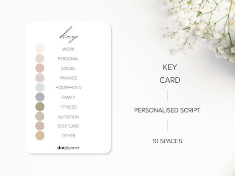 SCRIPT KEY CARD Personalised Planner Cards Minimal - Etsy Planner Key, Planner Cards, Planner System, Ring Planner, Functional Planning, Planner Binder, Affirmation Cards, Personal Planner, Planner Pages