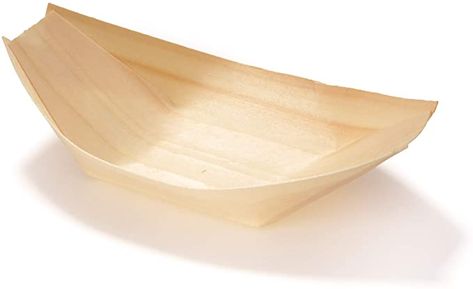 Amazon.com: BambooMN Brand - Disposable Wood Boat Plates / Dishes, 5.25" Long x 3" Wide x 1" High, 100 Pieces: Health & Personal Care Outdoor Catering, Gold Plastic Plates, Dessert Holder, Book Launch Party, Palm Leaf Plates, Jello Desserts, Appetizer Platters, Appetizer Dishes, Wood Boats