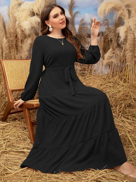 Plus Size Teen, Modest Formal Dresses, Sleeved Velvet Dress, Modest Apparel, Bishop Sleeve, Suspender Dress, Black Gown, Spring Women, Long Black Dress