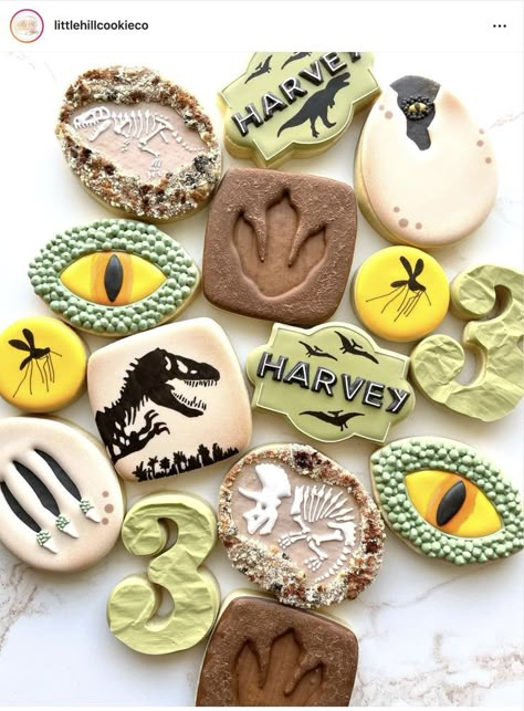 Lego Cookies, Dinosaur Birthday Theme, Jurassic Park Birthday, Dinosaur Cookies, Dinosaur Themed Birthday Party, Dinosaur Baby Shower, Creative Cookies, Dino Party, Cookies Decorated