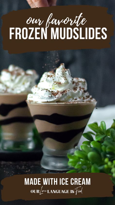 Frozen Mudslide Recipe Alcohol, Mudslides Made With Ice Cream, Boozy Ice Cream Drinks, Ice Cream Drinks With Liquor, Mudslide Recipe Alcohol, Frozen Mudslide Recipe, Frozen Alcoholic Drinks, Mud Slide Drink Recipe, Drinks With Alcohol