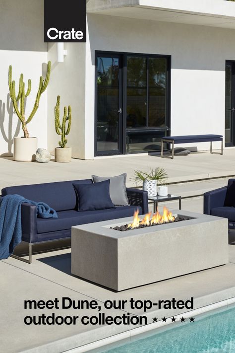 House Yard, Chaise Lounges, Outdoor Furniture Collections, Stainless Steel Frame, Outdoor Sectional Sofa, Patio Chairs, Furniture Collection, Crate And Barrel, Chaise Lounge