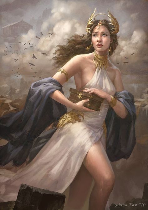 Pandora Greek, برج الميزان, Greek Goddess Art, Era Victoria, Greek Mythology Gods, Greek Gods And Goddesses, Fantasy Magic, Greek Mythology Art, Greek And Roman Mythology