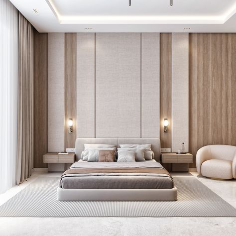 KW | MASTER BEDROOM :: Behance Modern Big Bedroom, Contemporary Bedroom Design Luxury, Luxury Hotel Bedroom, Bedroom Design Styles, Small Bedroom Interior, Modern Luxury Bedroom, Hotel Room Design, Luxury Bedroom Master, Bedroom Decor Design