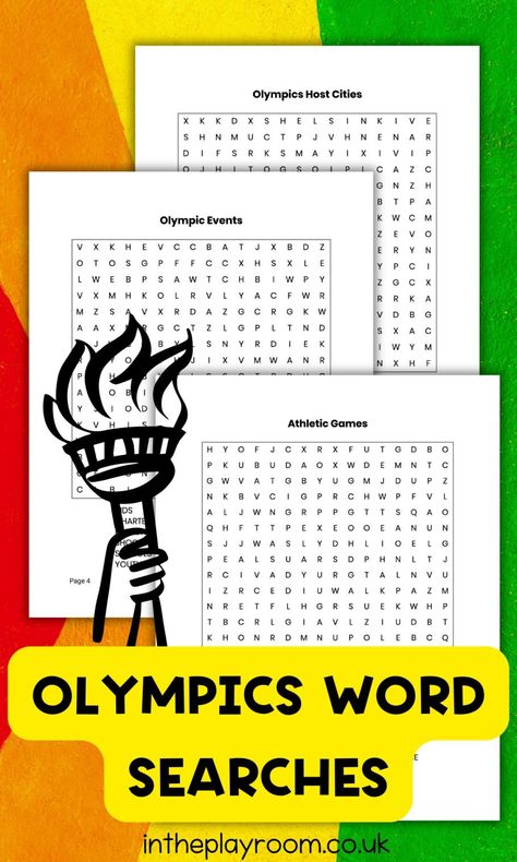 Free Printable Olympics Word Searches Olympic Printables Free, Olympic Printables, Olympic Themed Activities, Summer Olympics Activities, Olympics Facts, Olympics Activities, Olympic Theme, Activity Sheets For Kids, Rainy Day Fun