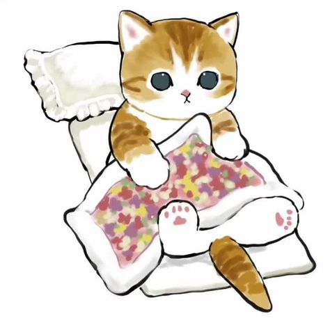 Mofu Sand, Icon Pictures, Sand Cat, Sleepy Kitty, Kitten Drawing, Chibi Cat, Kawaii Illustration, Cute Little Kittens, Cat Quilt