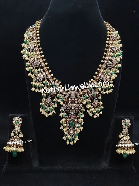 Victorian Guttapusalu, 5 In 1 Haram Designs, Victorian Diamond Jewellery, Victorian Gold Jewelry, Guttapusalu Necklace Gold, Diamond Guttapusalu, Victorian Jewelry Indian, Victorian Jewellery Designs, Lord Tirupati Balaji