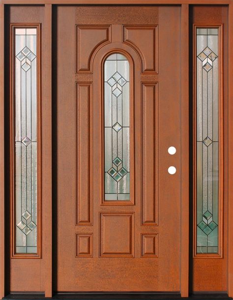 Wooden Door With Glass Panel, Men Door Design, Exterior Updates, Front Doors Uk, Spanish Exterior, Double Front Entry Doors, Main Doors, Fiberglass Exterior Doors, Contemporary Front Doors