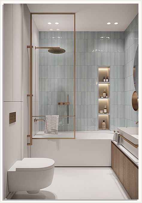 This bathroom makeover is perfect for anyone who wants to update their look and feel. With a fresh new paint job and new fixtures, this bathroom will look amazing. Bilik Air, Bad Inspiration, Bathroom Redesign, Design Apartment, Bathroom Inspiration Decor, Upstairs Bathrooms, Tub Shower Combo, Bathroom Renos, Decor Minimalist