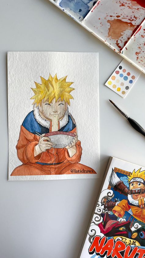 Naruto Watercolor Painting, Itachi Watercolor, Yt Ideas, Draw Watercolor, Cartoon Drawing Tutorial, Globe Art, Anime Canvas Art, Scary Art, Anime Canvas