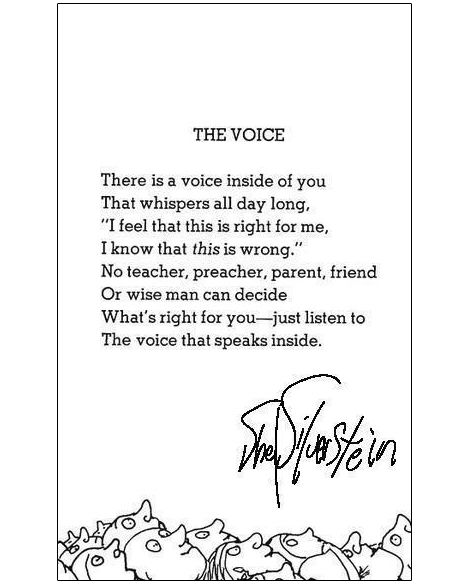 The Voice by Shel Silverstein Silverstein Poems, Shel Silverstein Poems, Shel Silverstein, Fina Ord, A Poem, Wonderful Words, Pretty Words, Great Quotes, Beautiful Words