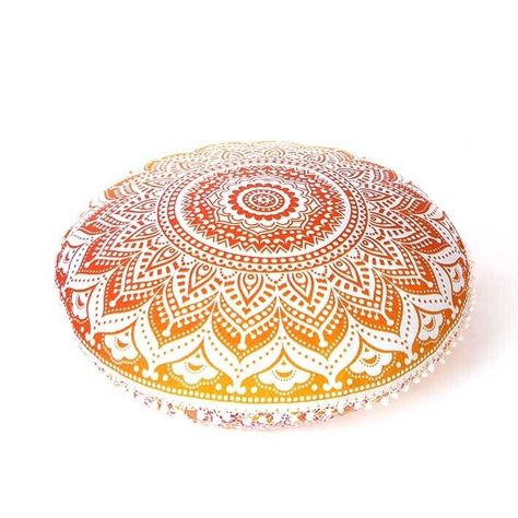 Check out Orange Yellow Cushion Cover 100% Cotton Pillowcase Large 32" Round Ziplock, the latest item I added on eBay! #eBay #eBaySeller Chic Dog Bed, Round Cushion Cover, Yellow Cushion Covers, Large Floor Pillows, Pattern Mandala, Ombre Print, Round Throw Pillows, Yellow Cushions, Large Cushions