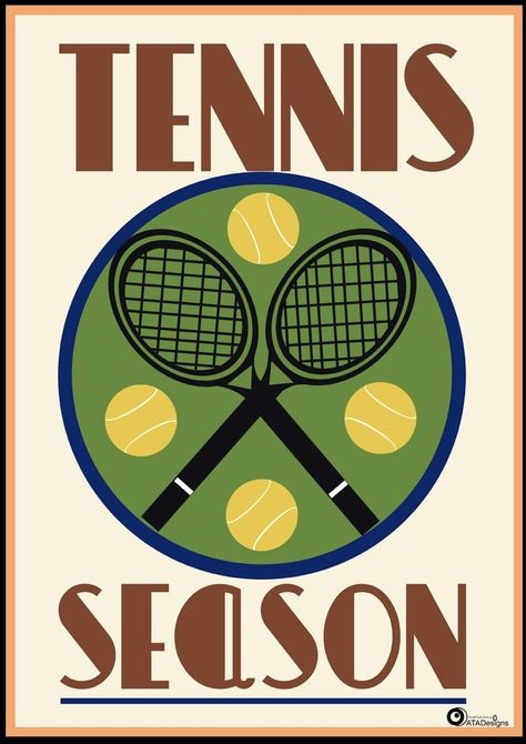 Tennis Season, Tennis Artwork, Tennis Graphic, Tennis Wallpaper, Tennis Poster, Tennis Lifestyle, Tennis Birthday, Season Art, Retro Tennis