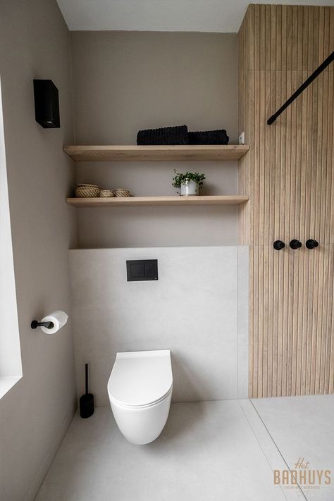 Niche Wc, Minimal Toilet, Toilet Ideas, Toilet Room Decor, Wc Design, Small Toilet Room, Modern Toilet, Small Toilet, Bathroom Redesign