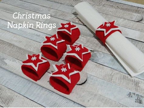 Christmas Napkin Rings Diy, Diy Napkin Rings Christmas, Diy Christmas Napkins, Xmas Messages, Christmas Napkin Folding, Napkin Rings Diy, Christmas Napkin, Christmas Napkin Rings, Rings Diy