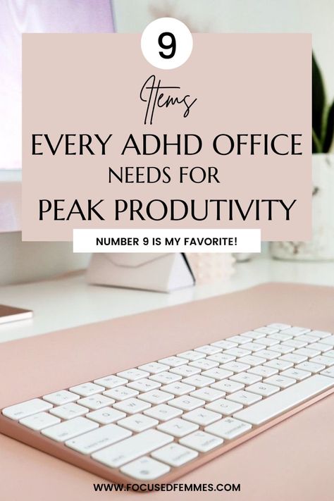 9 Items Every ADHD Office Needs for Peak Producticity 1124 #planneraesthetic #businessplanner #notionplanner #happyplannerlayout #bestfreedigitalplanner Office Ideas For Work, Work Desk Organization, Work Cubicle, Office Needs, Office Organization At Work, Work Office Decor, Work Space Organization, Diy Office, Desk Organization Office