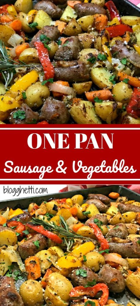 Italian Sausage Sheet Pan Dinner, Roasted Italian Sausage, One Pan Sausage, Sausage And Vegetables, Dressing Simple, Roasted Veggies In Oven, Pan Dishes, Sausage Peppers And Onions, Italian Sausages