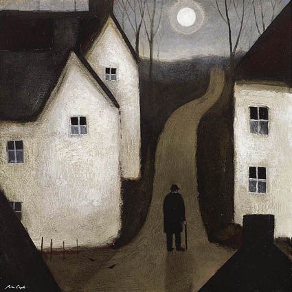 John Caple, Naïve Artist, Primitive Painting, The Nightingale, John Martin, Barn Painting, Night Moon, The Midnight, Naive Art