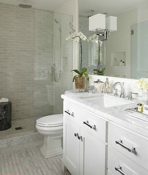 Bathroom design is important to create a cozy room whether you design a new one or remodel based on the existing layout. Although the size of bathrooms in new homes has almost doubled, bathrooms in many older houses have remained… Continue Reading → Small Full Bathroom Layout, Spa Like Shower, Makeover Kamar Mandi, Bathroom Layout Ideas, Small Full Bathroom, Spa Style Bathroom, Full Bathroom Remodel, Bathroom Tile Designs, Guest Bathrooms