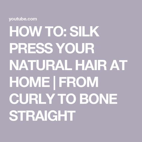 HOW TO: SILK PRESS YOUR NATURAL HAIR AT HOME | FROM CURLY TO BONE STRAIGHT At Home Silk Press Natural Hair, How To Silk Press Natural Hair At Home, At Home Silk Press, Pressed Natural Hair, Silk Press Natural Hair, Silk Press, Damaged Hair, Natural Hair, Natural Hair Styles