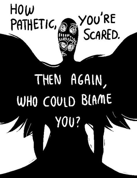 Everyone one of us has fears created by either our horrifying experiences. But then again who could blame you  You created it Scared Eyes, Green Oc, Comics Ideas, Drawing Marvel, Oc Aesthetic, Draw Comics, Black Figure, Dark Art Illustrations, White Eyes