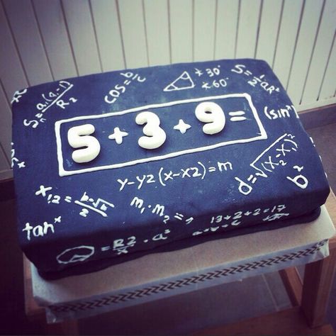 A birthday cake From Noam & Dana to Ron's 17 th birthday Math Themed Cake, Math Birthday Cakes, Math Themed Birthday Party, Maths Cake Design, Math Cake Ideas Birthday, 11th Birthday Cake Boy, 17th Birthday Cake Boy, Math Birthday Party, 17 Th Birthday