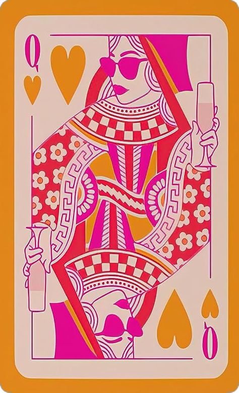 Preppy Pink Aesthetic, Pink Aesthetic Poster, Woman In Glasses, Collage Party, Card Queen, Champagne Room, Queen Of Hearts Card, Girly Preppy, Hearts Playing Cards