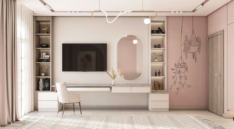 GIRL BEDROOM | Behance Bed Rooms Design Modern Luxury, Modern Girl Bedroom Designs, Bedroom Behance, House Beds For Kids, Luxury Mansions Interior, Study Room Design, Boy Bedroom Design, Revit Architecture, Kids Bedroom Designs