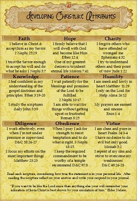 Developing Christlike Attributes Gods Attributes, Scripture Highlighting System Lds, Lds Scripture Marking System, How Can I Share The Gospel Lds, Christlike Attributes Lds, Christlike Attributes, Yw Lesson, Growing Together, Lds Scriptures