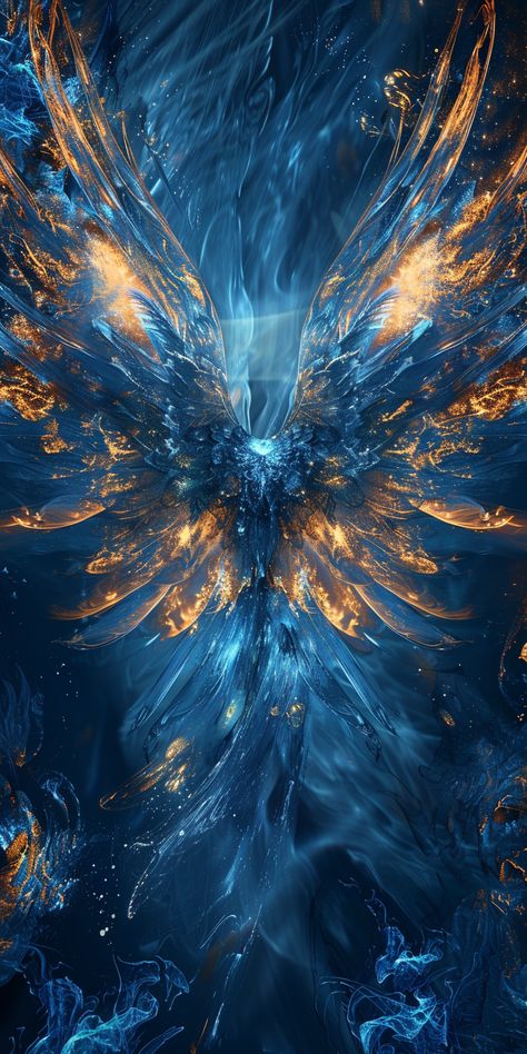 #BlueAndGoldBackground #IllusoryLightWings #SpecialEffects Royal Blue And Gold Aesthetic, Wings Made Of Light, Light Blue And Gold Aesthetic, Angels Background, Gold Powers, Light Blue Wallpapers, Blue And Gold Aesthetic, Blue Gold Background, Blue And Gold Background