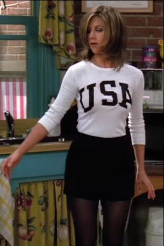 Clothing, Tights, Leg, Thigh, Footwear, Fashion, Snapshot, Knee, Human leg, Stocking, Drew Barrymore 90s, Jennifer Aniston 90s, Estilo Rachel Green, Rachel Green Friends, Robin Scherbatsky, Rachel Green Style, Rachel Green Outfits, Jenifer Aniston, 90s Inspired Outfits