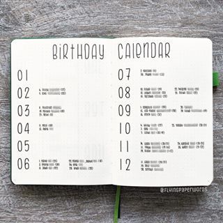 27/10/2018 The birthday calendar in my current bujo is super simple because I didn’t have much time when I prepared the setup - but well, it works for me so I it’s fine. btw: 11 days left till I‘ll turn 20 on November 7th 🎉 when is your birthday?  #bujo #bulletjournal #bulletjournaling #bulletjournals #bujosetup #germanbujo #creative #fineliners #art #planwithme #minimalistbujo #calendar #planner #inspiration #birthdaycalendar Birthday Bullet Journal, Instagram Journal, Bullet Journal October, How To Bullet Journal, Bullet Journal Minimalist, December Bullet Journal, Bullet Journal Monthly Spread, Bullet Journel, Bullet Journal 2020