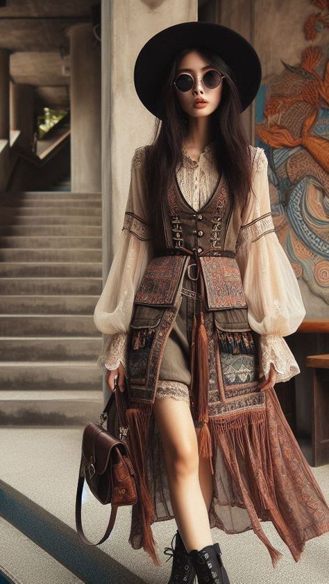 Gypsycore Fashion, Bohemian Outfits, Bohemian Outfit, Boho Witch, Boho Inspo, Bohemian Kimono, Bohemian Style Clothing, Boho Outfit, Estilo Hippie