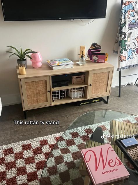 Tv Stand Aesthetic, Apartment Tv Stand, Solo Apartment, Apartment Tv, Toronto Apartment, Dallas Apartment, Girl Apartment, Apartment Needs, Apartment Goals