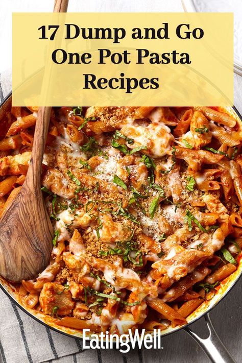 These genius one-pot pasta recipes have all the comfort of a slow-simmered pasta dish, but they require a fraction of the effort. Combine your raw ingredients—pasta, protein, vegetables and seasonings—in the same pot and add just enough water to cook the pasta. The starch that usually cooks off into your pasta water stays in the pot and mingles with the seasonings to create a delectably creamy sauce.#pastarecipes #weeknightdinners #weeknightdinnerrecipes #weeknightdinnerideas #comfortfood Pasta One Pan Meals, Instant Pot Pasta Bake, One Pot Pasta With Sausage, Raw Pasta Recipes, One Pot Protein Pasta, One Dish Pasta Meals, Fast One Pot Meals Easy Dinners, Quick One Pot Pasta, Cook Pasta In Sauce One Pot