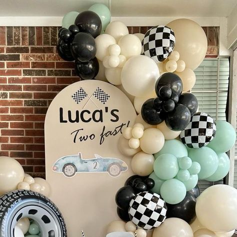 HOUSTON BALLOON DESIGNS on Instagram: "Two Fast!! 🏁 Two years of the cutest smiles and biggest hugs!! . . . . . #boysbirthdayparty #kidsparties #kidspartyideas #houstonparties ##houstonballoons #balloonsinhouston #balloons #balloongarland #organicballoons #organicballoongarland #balloondecor #balloonideas #tuftexballoons #carsbirthday #fourbirthdayparty #balloondecorations #eventprops #eventplanner #birthdaydecoration #birthdayideas #retroballoons #twofast #twofastparty #twofastbirthday #twofas Two Fast Birthday Party Outdoor, Two Fast Balloon Garland, Skate Birthday Party, Two Fast Birthday, 2nd Birthday Party For Boys, Skate Birthday, Balloon Designs, Car Themed Parties, Race Car Birthday Party