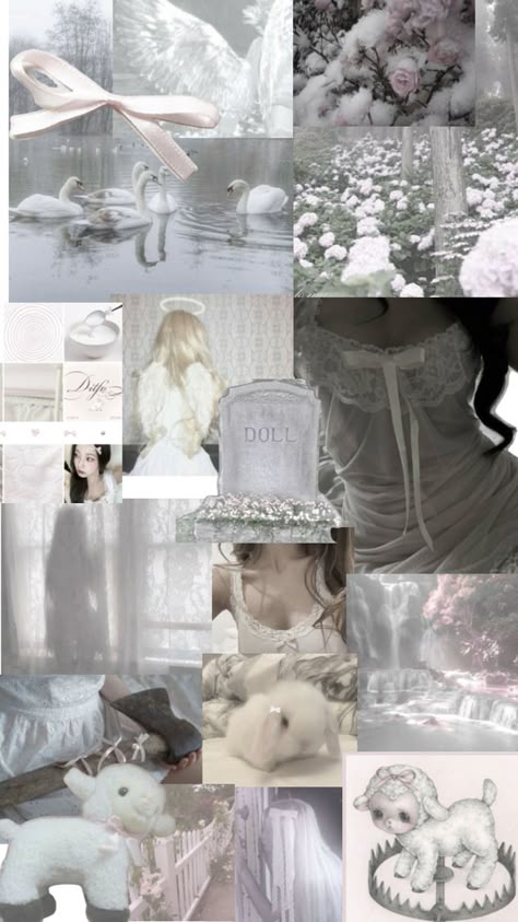 :3 Gloomy Coquette, Creepy Core, Bored Af, Feminine Energy Aesthetic, Fairy Wallpaper, Doll Aesthetic, Magazine Collage, Winter Fairy, Angel Aesthetic