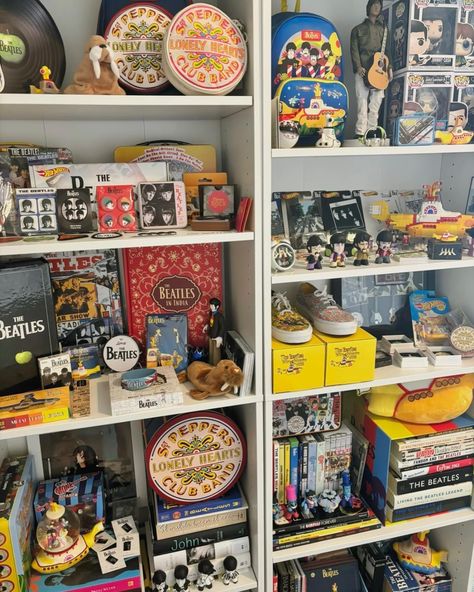 13 years of collecting 🥰 I may not have a lot of rare vintage or expensive items but I am so proud of my collection. Every piece has a special memory with it 🥹 #thebeatles #beatlescollection Beatles Bedroom, Beatles Room, Music Themed Bedroom, Sgt Peppers Lonely Hearts Club Band, Plastic Ono Band, Expensive Items, Travelling Wilburys, Beatles Photos, Sgt Pepper