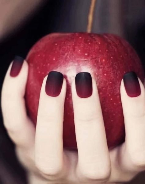 Blood Nails, Black Ombre Nails, Squoval Nails, Gothic Nails, Matte Nails Design, Short Nail Designs, Dipped Nails, Fancy Nails, Matte Nails