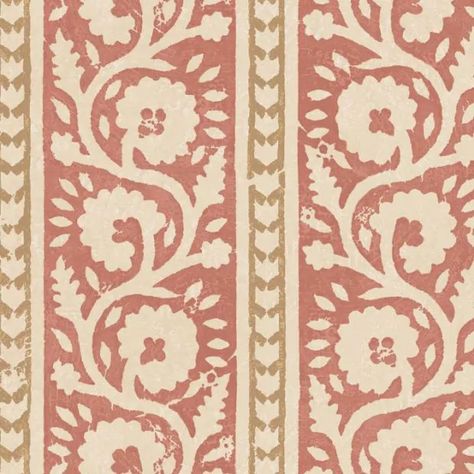 Red Floral Wallpaper, Vintage Wallpaper Patterns, Indian Block Print Fabric, House Small, Creating Texture, Indian Block Print, Decorative Borders, Border Pattern, Wallpaper Direct