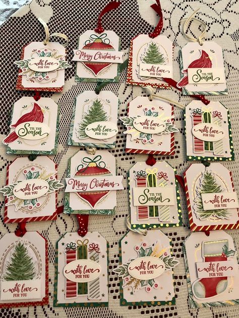 Stampin Up Christmas Gift Tags, Gift Tags Diy Handmade, Handmade Christmas Gift Tags, Christmas Tags Handmade, Homemade Gift Tags, Xmas Gift Tags, Christmas Gift Tags Diy, Christmas Gift Tags Handmade, Xmas Tags