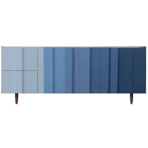 Bobby Berk Home Ombre Credenza ($2,400) ❤ liked on Polyvore featuring home, furniture, storage & shelves, sideboards, blue, table, credenza, blue credenza, lacquer furniture and hand made furniture Blue Dot Furniture, Modern Media Center, Mid Century Bedding, Blue Credenza, Furniture Blue, Bobby Berk, Drawer Furniture, White Buffet, Lacquer Furniture