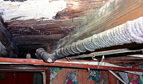 Asbestos Corded Pipe Wrap - Pliable with Bitumen & Cork | Flickr Crawlspace Ideas, Diy Crawlspace, Crawl Space Vapor Barrier, Crawl Space Insulation, Crawl Space Encapsulation, Bathroom Vent, French Drain, Concrete Pad, Bathroom Exhaust Fan