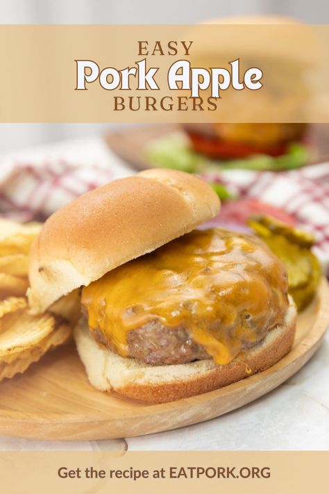 Elevate your burger game with these Easy Pork Apple Burgers! Juicy pork meets the sweet crunch of apples for a mouthwatering flavor combination that everyone will love. Perfect for grilling or stovetop cooking, these burgers are customizable with your favorite toppings. Ideal for summer cookouts, family gatherings, or casual weeknight dinners. Don’t miss out on this delicious recipe that’s sure to impress! Pork And Apple Burgers, Pork Burgers Recipes, Rissoles Recipe, Pork Apple, Pig Meat, Pulled Pork Burger, Pork Entrees, Juicy Burger, Best Sandwich Recipes