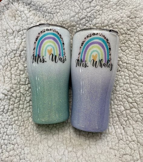 Teacher Epoxy Tumbler, Tumblers For Teachers, Teacher Tumbler Cups, Rainbow Tumbler, Tumbler Cups Personalized, Life Plans, Cricut Design Studio, Teacher Tumbler, Epoxy Tumblers