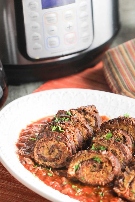 Instant Pot Braciole recipe Beef Braciole Recipe, Beef Braciole, Braciole Recipe, Instant Pot Dinner Recipes, Joy Of Cooking, Instapot Recipes, Pressure Cooker Recipes, Italian Dishes, Pressure Cooking